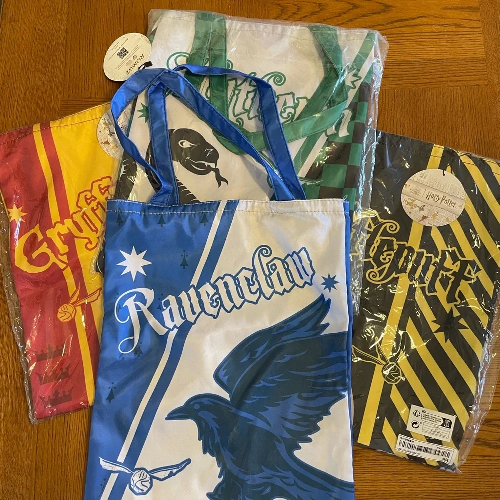 HARRY POTTER Hogwarts House Tote Bags Set- $20 for all 4